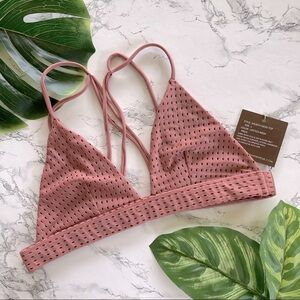 acacia swimwear Awapui Lipstick Mesh Top L BNWT